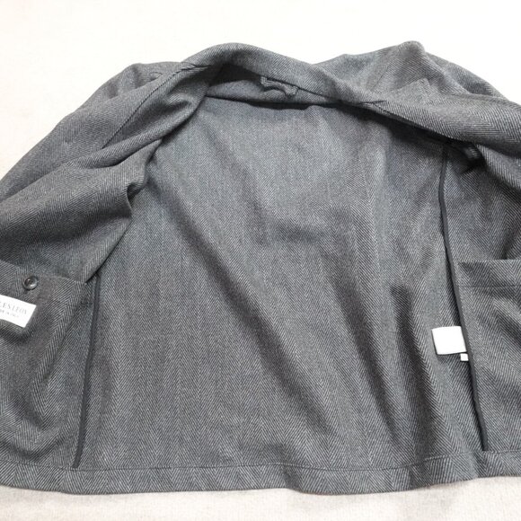 Miles Leon Mens Jacket Large Gray Herringbone Unlined Unstructured Made in Italy - Picture 4 of 11